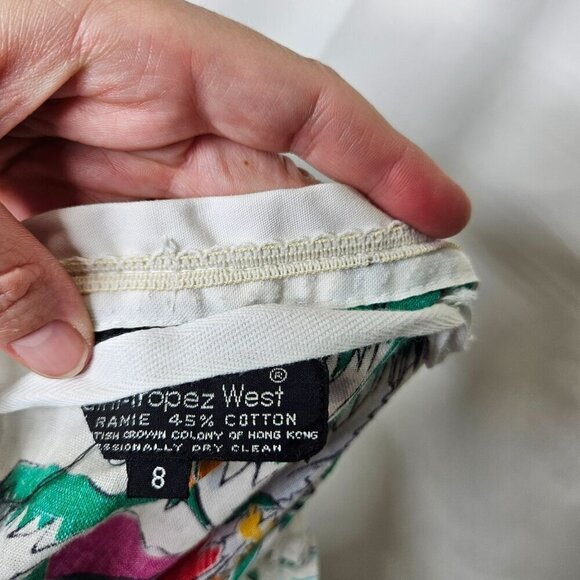 Vintage Carole Little Saint-Tropez West Tropical Print Skirt‎ 70s 80s Tiered 8 - Picture 6 of 15